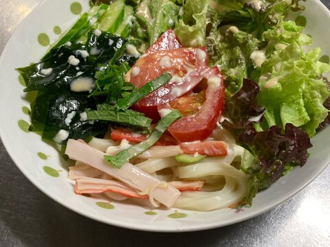 マヨネーズと麺つゆでサラダうどん